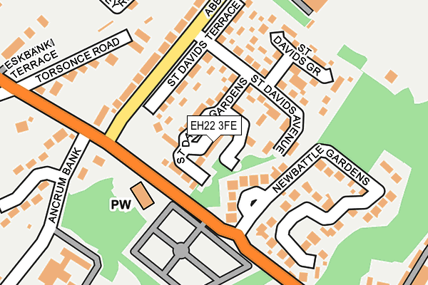 EH22 3FE map - OS OpenMap – Local (Ordnance Survey)