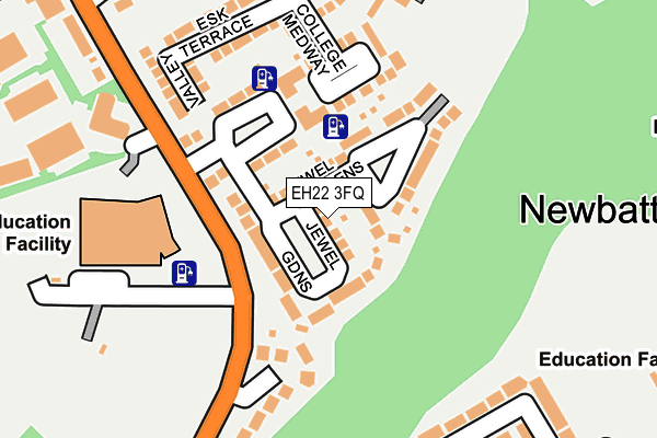 EH22 3FQ map - OS OpenMap – Local (Ordnance Survey)