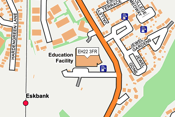 EH22 3FR map - OS OpenMap – Local (Ordnance Survey)