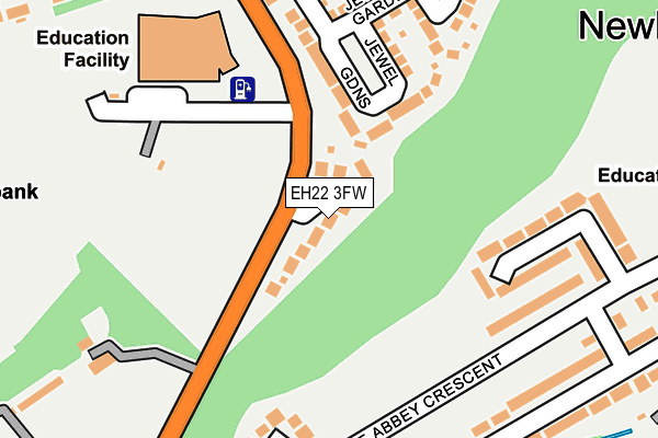 EH22 3FW map - OS OpenMap – Local (Ordnance Survey)