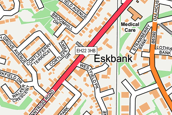 EH22 3HB map - OS OpenMap – Local (Ordnance Survey)