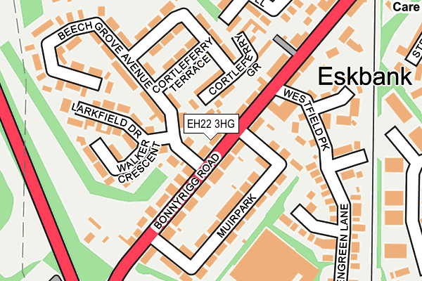 EH22 3HG map - OS OpenMap – Local (Ordnance Survey)