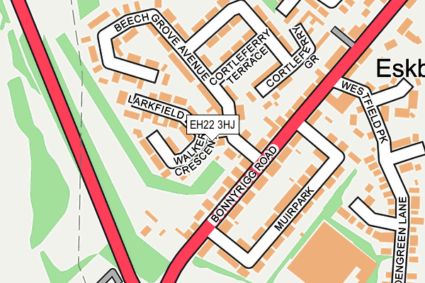 EH22 3HJ map - OS OpenMap – Local (Ordnance Survey)