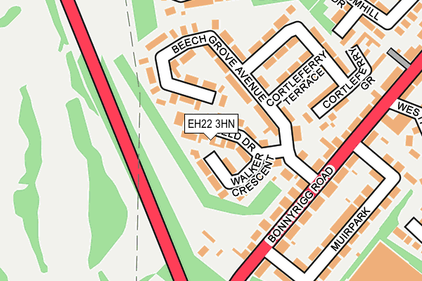 EH22 3HN map - OS OpenMap – Local (Ordnance Survey)