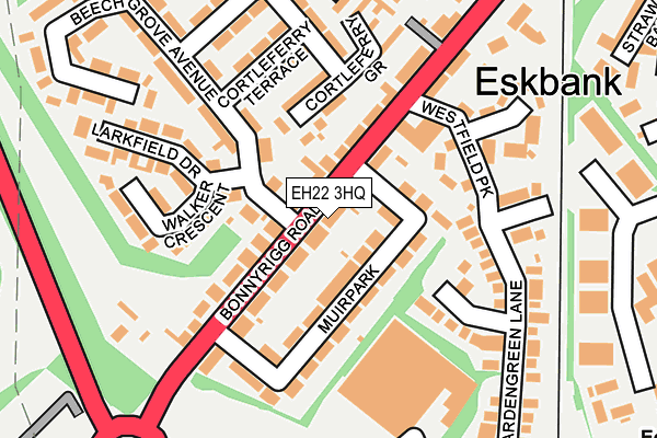 EH22 3HQ map - OS OpenMap – Local (Ordnance Survey)