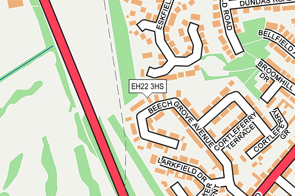 EH22 3HS map - OS OpenMap – Local (Ordnance Survey)