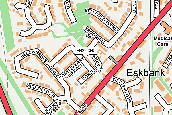 EH22 3HU map - OS OpenMap – Local (Ordnance Survey)
