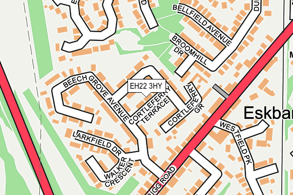 EH22 3HY map - OS OpenMap – Local (Ordnance Survey)