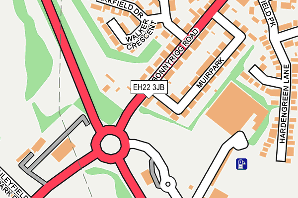 EH22 3JB map - OS OpenMap – Local (Ordnance Survey)