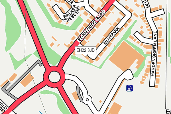 EH22 3JD map - OS OpenMap – Local (Ordnance Survey)