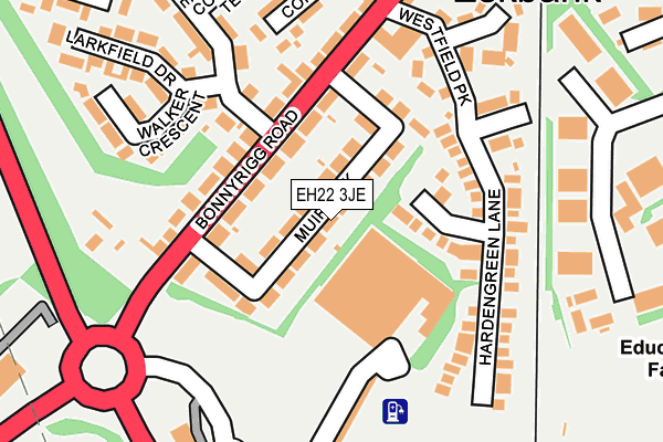 EH22 3JE map - OS OpenMap – Local (Ordnance Survey)