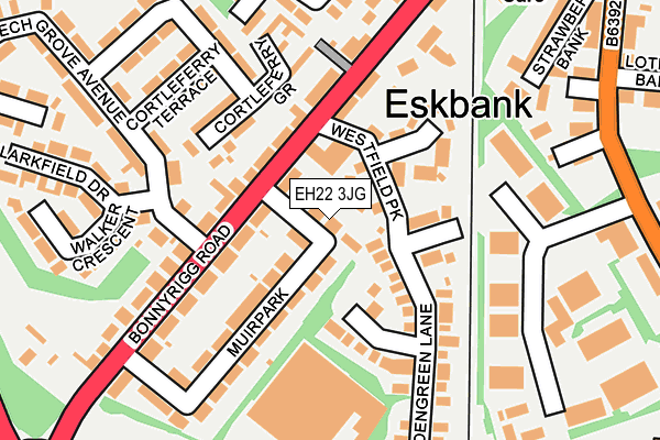 EH22 3JG map - OS OpenMap – Local (Ordnance Survey)