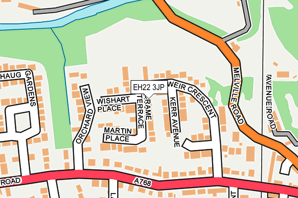 EH22 3JP map - OS OpenMap – Local (Ordnance Survey)