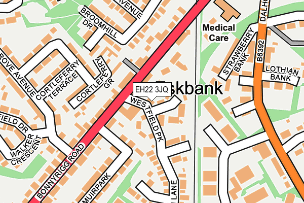 EH22 3JQ map - OS OpenMap – Local (Ordnance Survey)