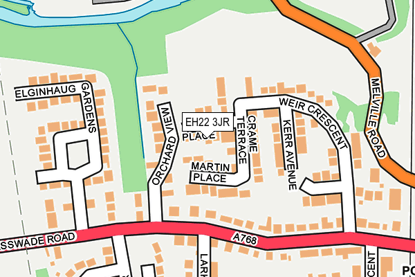 EH22 3JR map - OS OpenMap – Local (Ordnance Survey)