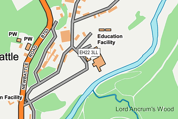 EH22 3LL map - OS OpenMap – Local (Ordnance Survey)