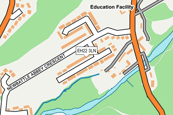 EH22 3LN map - OS OpenMap – Local (Ordnance Survey)
