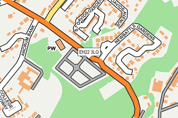 EH22 3LQ map - OS OpenMap – Local (Ordnance Survey)