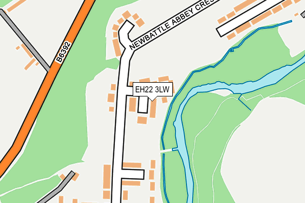 EH22 3LW map - OS OpenMap – Local (Ordnance Survey)