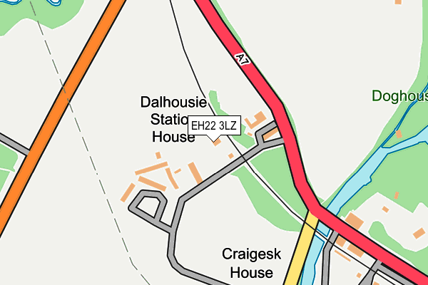 EH22 3LZ map - OS OpenMap – Local (Ordnance Survey)