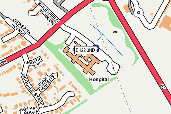 EH22 3ND map - OS OpenMap – Local (Ordnance Survey)