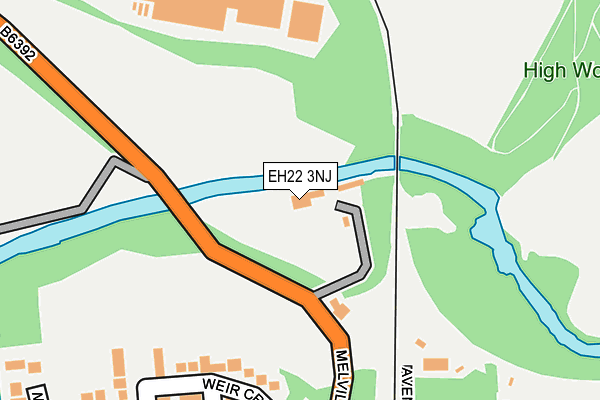EH22 3NJ map - OS OpenMap – Local (Ordnance Survey)