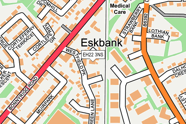 EH22 3NS map - OS OpenMap – Local (Ordnance Survey)