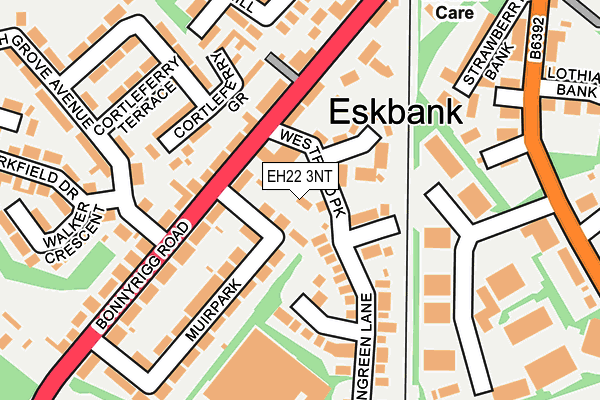 EH22 3NT map - OS OpenMap – Local (Ordnance Survey)