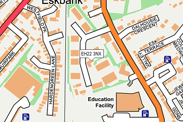 EH22 3NX map - OS OpenMap – Local (Ordnance Survey)