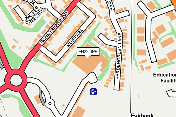 EH22 3PP map - OS OpenMap – Local (Ordnance Survey)