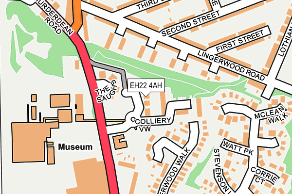 EH22 4AH map - OS OpenMap – Local (Ordnance Survey)