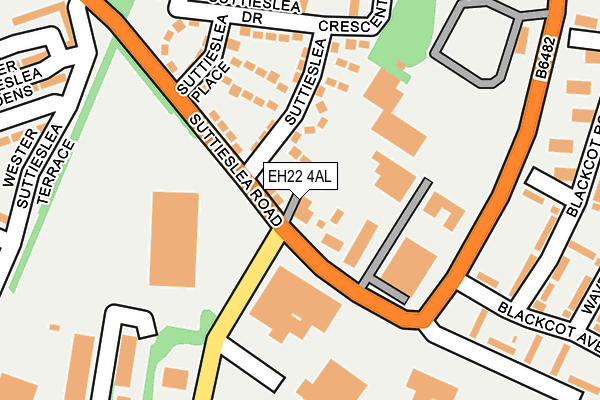 EH22 4AL map - OS OpenMap – Local (Ordnance Survey)