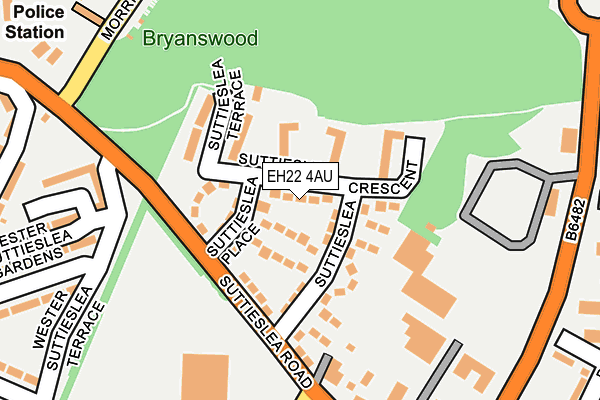 EH22 4AU map - OS OpenMap – Local (Ordnance Survey)