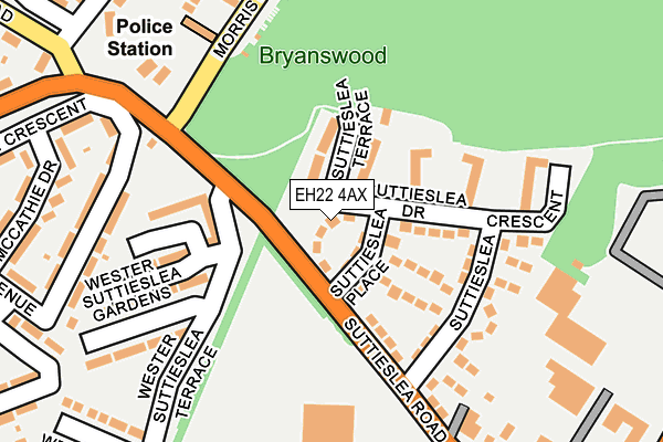 EH22 4AX map - OS OpenMap – Local (Ordnance Survey)