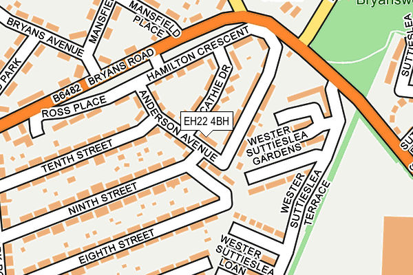 EH22 4BH map - OS OpenMap – Local (Ordnance Survey)