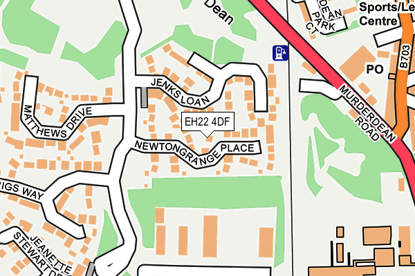 EH22 4DF map - OS OpenMap – Local (Ordnance Survey)