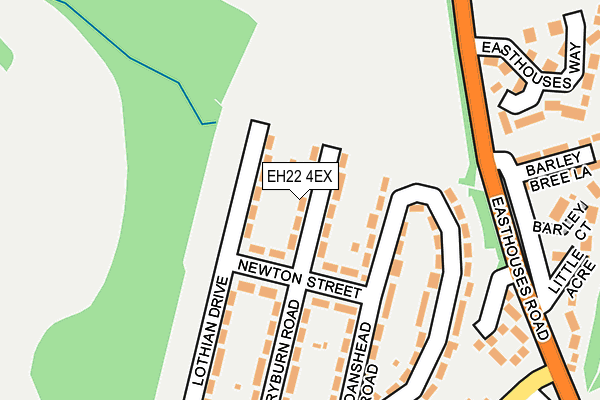 EH22 4EX map - OS OpenMap – Local (Ordnance Survey)