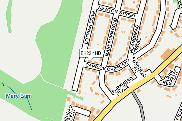 EH22 4HD map - OS OpenMap – Local (Ordnance Survey)