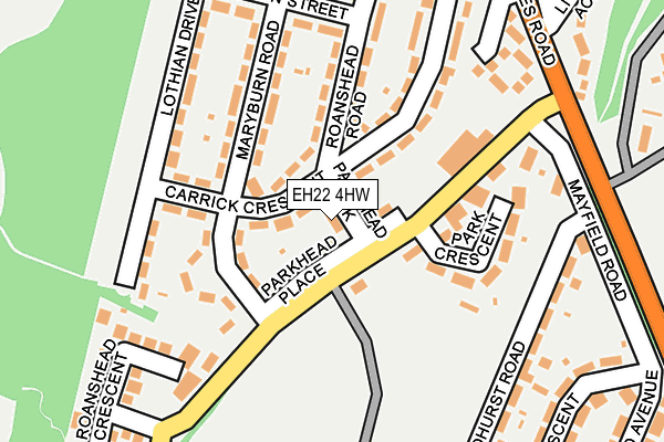 EH22 4HW map - OS OpenMap – Local (Ordnance Survey)