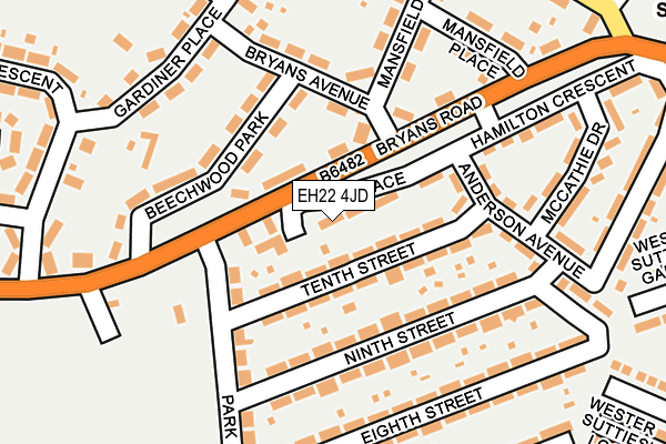 EH22 4JD map - OS OpenMap – Local (Ordnance Survey)