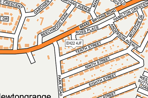 EH22 4JF map - OS OpenMap – Local (Ordnance Survey)