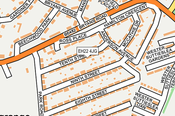 EH22 4JG map - OS OpenMap – Local (Ordnance Survey)