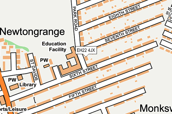 EH22 4JX map - OS OpenMap – Local (Ordnance Survey)