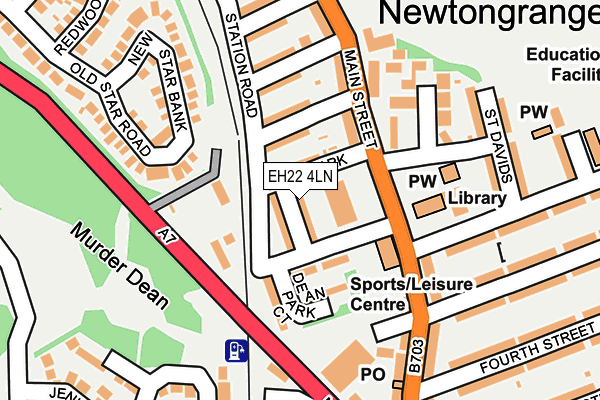 EH22 4LN map - OS OpenMap – Local (Ordnance Survey)