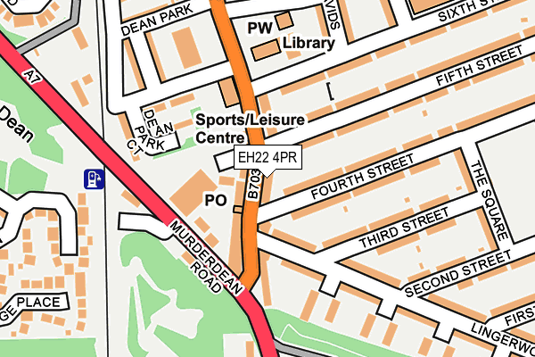 EH22 4PR map - OS OpenMap – Local (Ordnance Survey)