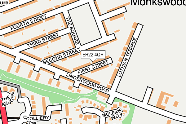 EH22 4QH map - OS OpenMap – Local (Ordnance Survey)