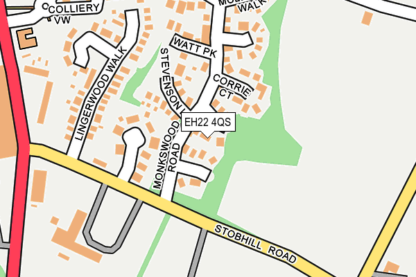 EH22 4QS map - OS OpenMap – Local (Ordnance Survey)