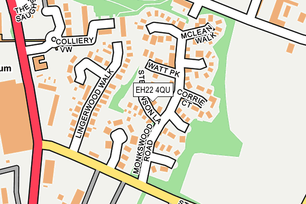 EH22 4QU map - OS OpenMap – Local (Ordnance Survey)