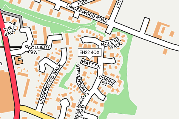 EH22 4QX map - OS OpenMap – Local (Ordnance Survey)