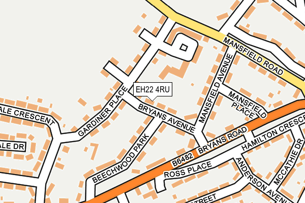 EH22 4RU map - OS OpenMap – Local (Ordnance Survey)